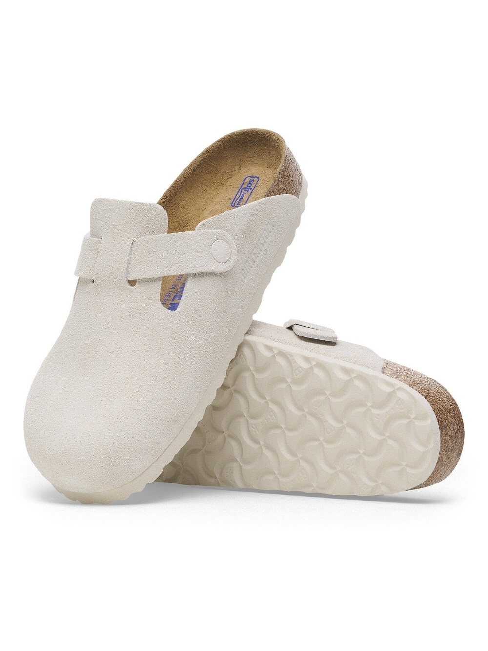 Birkenstock Boston Antique White NWT Suede Sz 40 Wm 9-9.5